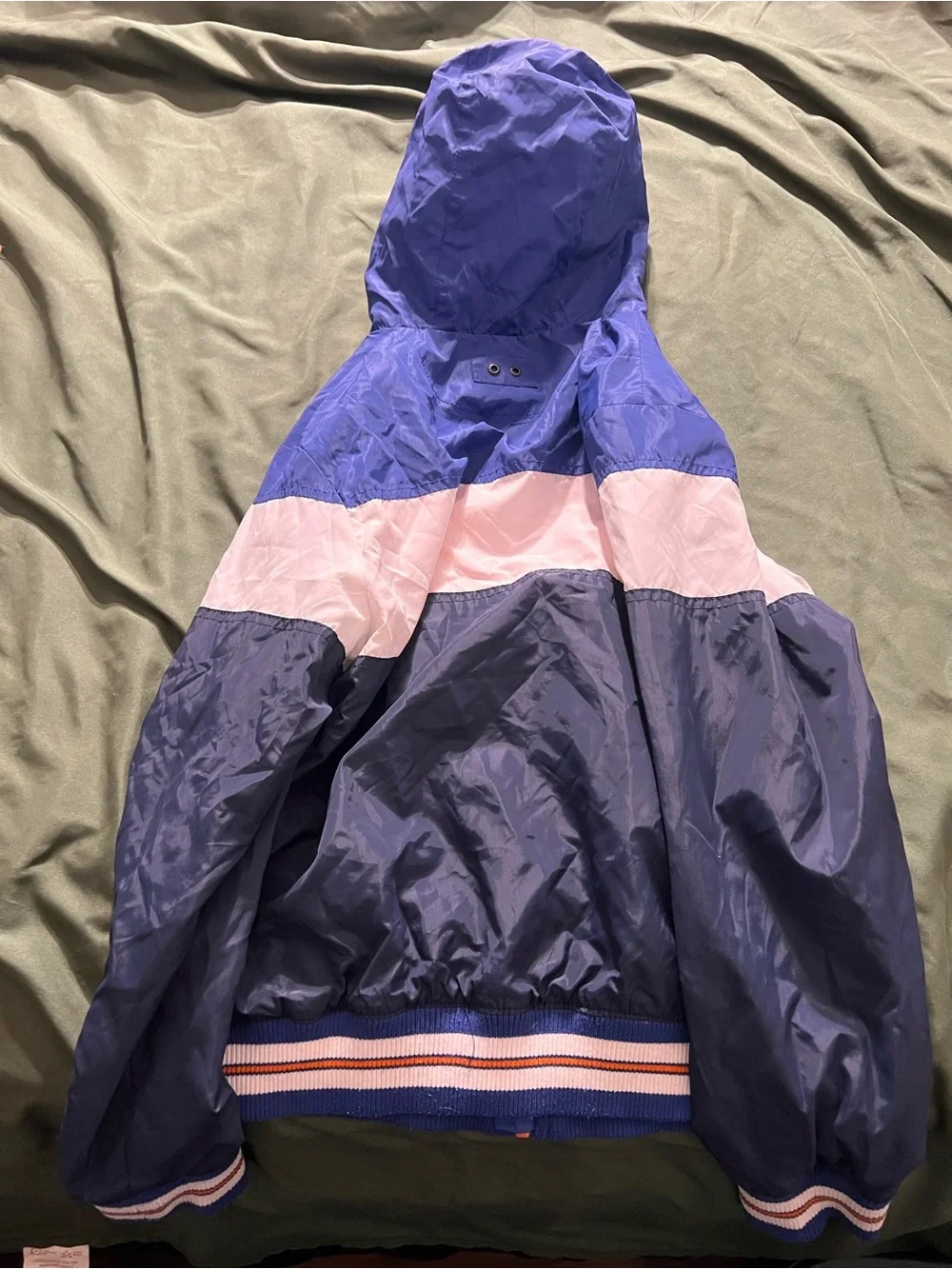 Converse Boys Colorblock Hooded Windbreaker Jacket - Blue White Orange